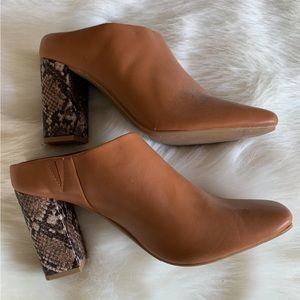 A New Day Snakeskin Heeled Mules Size 8.5